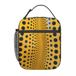 Yayoi Kusama abstraktne maalitud isoleeritud l&otilde;unakott naistele lastele kaasaskantavad toidukarbid termiline l&otilde;unakast kott One Size black