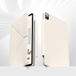 ZOYU magnetiline &uuml;mbris iPad Pro 11 13-tollisele, iPad Pro 12.9 Air 11 Air4/5 10.9 jaoks, magnetilise eemaldatava Y-kujulise kokkupandava kattega iPad Mini Pro 2024 valge
