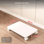 Reguleeritav printerialus, mobiilne arvuti hosti alus, lauaalune hoiuriiul 50x45 White Maple beige