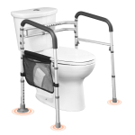 VEVOR WC-ohutuspiire, 300 naela kandev kokkupandav WC-iste libisemiskindlate k&auml;epidemetega, kaasaskantavad mitmek&uuml;lgsed WC-k&auml;etoed tugevdatud alumiiniumisulamist toruga