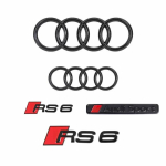 Uued auto tarvikud Sobivus sjhy3 RS6 2016-2020 must Auto logo 4 r&otilde;ngast Eesmise iluv&otilde;re embleem Tagumine embleem sjhy3 Sport kleebis