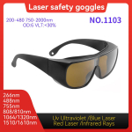 Laserikaitseprillid 10600nm OD6 UV400 532nm 808nm 1064nm Laseri ohutusprillid IPL prillid Laserikaitse Laseriprillid Model 1103 OD6
