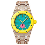 T&auml;iustatud teemantstiilis tsingisulamist metallkorpus ja rihma muutmiskomplekt AP X Swatch Royal Pop'i jaoks K&auml;ekellaks vahetamiseks For Royal Pop&Excluding Watches blue