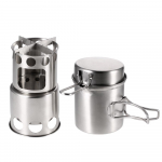 Kaasaskantav Camping Combo puuk&uuml;ttega pliit ja pott Kalap&uuml;&uuml;k matkamine Pot & Stove Set