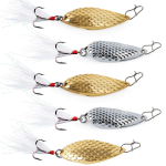 Kalap&uuml;&uuml;gilusikad Peibutised 5 tk lusikas&ouml;&ouml;t merikuha forelli jaoks koos plastkarbiga mageveep&uuml;&uuml;giks 1pcs