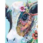 Teemanttikandid Teemantmaaling Ristpistes Teemant L&otilde;petamata Teemant V&auml;rviline lehmapea 20X30CM