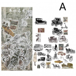 60 tk vanaaegsete lilledega liblikakaunistusega kleebis, paberist k&auml;sitsi valmistatud igap&auml;evane albumi albumi kleebis