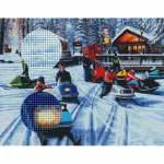 HUACANi teemanttikandite m&uuml;&uuml;k 5D DIY teemantmaaling t&auml;isnurkse puuriga mootorsaanid Pilt rhinestonest talvisest sisekujundusest avaleht Full Square 20*30 cm