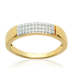 Bague Plaqu&eacute; Or 'D&eacute;esse' blanc dor&eacute; - 4 mm 50 kuld