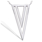 Les Tr&eacute;sors De Lily [Q1086] - Collier Argent 'Cl&eacute;opatra' argent&eacute; (rhodi&eacute;) - 30x15 mm h&otilde;be