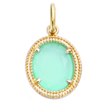 Les Tr&eacute;sors De Lily [Q7596] - Pendentif Plaqu&eacute; Or 'Cl&eacute;opatra' turquoise milky dor&eacute; - 15x13 mm t&uuml;rkiissinine