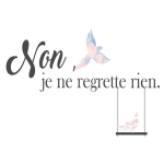 Les Tr&eacute;sors De Lily [Q4802] - kleebiste leht  S&otilde;numid  (ei, ma ei kahetse midagi - tuvid) - 20x70 cm must