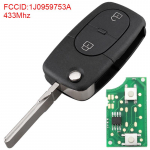 433Mhz 2 nupuga auto kaugjuhtimispult ID48 kiibiga sobib VW Volkswagen / Passat / Golf MK4 jaoks