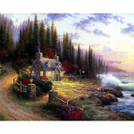 DIY teemantmaal Ristpistes Riverside Cottage 5d Teemanttikandid 20X30CM