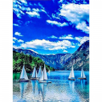 T&auml;ielik 5D-teemantmaaling multifilm purjetamine maastik tikandid ristpistes kodukaunistus K&auml;sitsi valmistatud 25x30cm