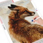 Teemantmaal T&auml;isruudukujuline Uus saabumine Fox 5D Teemanttikandid Talvine Mosaiik Looma Rhinestone Pilt Full Round 20X30CM