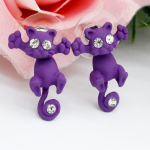 1 Paar Fashion Mitmev&auml;rviline Klassikaline Mood Kassipoeg Looma Ehted Armsad kassi k&otilde;rvar&otilde;ngad naistele