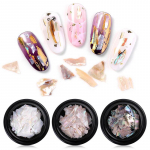 3 karpi k&uuml;&uuml;nte kaunistused 3D l&auml;ikiv Abalone Pearl Shell Viil Helbed Nail Art Stones Amuletid N&auml;pun&auml;ited Manik&uuml;&uuml;ri tarvikud Looduslik v&auml;rv