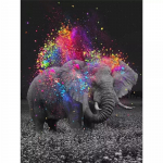 T&auml;is&uuml;mar/ruudukujuline 5D iseteemantmaaling Loom elevant Teemanttikandid Ristpistekomplektid Kodukaunistus K&auml;sitsi valmistatud kingitused Round 20x30cm