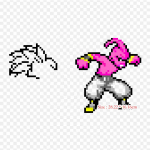 Plaastrid riidekoti jaoks Triikraud termokleebistele Kid Buu Pixel Art Majin Buu Goku muster pestav soojus&uuml;lekanne