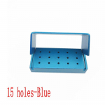 15 auguga hambaravi kiirhambapurkide statiivi hoidik, autoklaavitav desinfitseeritav terahoidja karbikott Hambaravi FG puurite hoidja sinine