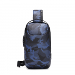 Meeste rinnakott koos tolli vargusvastase lukuga / USB 3.0 laadimisport V&auml;ike Crossbody kott &Uuml;he &otilde;lakott Meeste veekindel 9,7-tolline tahvelarvuti kott sinine