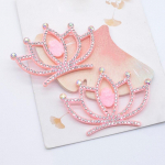 10 tk 62 * 43 mm polsterdatud krooni &otilde;mblemine scrapbookings Tasapinnaline k&auml;sit&ouml;&ouml; Aksessuaarid Kaunistused Rhinestone plaastrid roosa