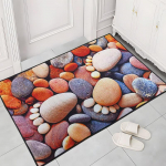 V&auml;rviline Vannitoa k&ouml;&ouml;givaip Esiku uksematt Libisemisvastane vaip Imab vett K&ouml;&ouml;k Vannimati muster Munakivist p&otilde;randamatt 50*80cm