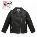 Laste riided Poiste ja t&uuml;drukute rev&auml;&auml;rid Nahast Laste Mootorratta jope Kevad-s&uuml;gis Korea stiilis jakk 100 must