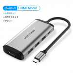 Vention Thunderbolt 3 dokiadapteri jaotur USB C-st HDMI RJ45 USB 3.0 heli-video jaotur MacBookile Samsung Huawei USB C-adapter