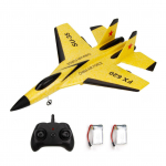 RC-lennuk 2,4 GHz RC-lennuk liuglennuk SU-35 lennukimudel EPP lennum&auml;nguasjad, 3-teljeline g&uuml;roskoop stabiilsus yellow-2 battery kollane