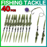 40 tk karpkalap&uuml;&uuml;gi tarvikute komplekti pliiklamber, kiirvahetus, p&ouml;&ouml;rlev saba, kummist ohutu pliiklambrid, sasipundumisevastased varrukad karpkalap&uuml;&uuml;givahendi terminali kalastustarbed