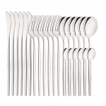 Lilla k&auml;epidemega 24 tk peegel-n&otilde;ukomplekt roostevabast terasest kullast lauan&otilde;ud nuga kahvel kohvilusikas s&ouml;&ouml;giriistade s&ouml;&ouml;giriistade komplekt h&otilde;ben&otilde;ud h&otilde;be