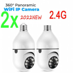 1080P 200W E27 2,4 GHz ja 5 GHz Wi-Fi IP-kaamera v&auml;listingimustes 4x digitaalne suum AI inimtuvastus juhtmevaba kaamera turva-CCTV kaamera 2PCS 2.4G