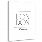 Feeby l&otilde;uenditr&uuml;kk, Letterpress London 40x60 must/valge