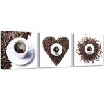 Kolmest pildist koosnev komplekt l&otilde;uendiprindiga Coffee Bean Heart 90x30 pruun