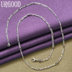 925 Sterling h&otilde;be 4 mm &uuml;ks kuni kolm lame k&uuml;lgkett kaelakee 40cm