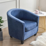 Poolitatud sametist vanni diivani kate Stretch tugitooli kate Klubi diivan Slipcover &uuml;he diivani katted koos istmepadja katetega elutuba