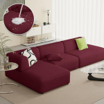 Veekindel diivanikate &uuml;hev&auml;rvilised elastsed nurgadiivanikatted elutoa sisekujunduseks 1/2/3/4 -istmega L-kujuline diivan tugitool 4 Seater 235-300cm veini