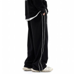 Naiste meeste Y2K riided Suvised triibulised dressip&uuml;ksid, kott, laiad p&uuml;ksid Jogging Cargo p&uuml;ksid p&uuml;ksid meestele Techwear Korea riided naised M must