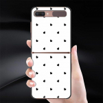 Must k&otilde;va telefoni&uuml;mbris Samsung Galaxy Z Flip 3 4 kate jaoks Zflip 5g Luksuslik tagumine Capa &otilde;huke Fundas kott Loom armas armastuss&uuml;da Samsung Z Flip 3