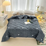 Suvine pestud puuvillane tekk kliimaseade, pehme hingav tekk &otilde;hukeste lehtede tr&uuml;kiga vooditekk voodikate Kodutekstiilid 90*140CM