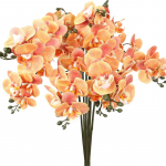 6 tk Kunstlikud orhideevarred Kunstlikud Phalaenopsis lilled P&auml;ris puudutusega orhideed Kunstlillede varred, kunstlikud orhideed kodukaunistuseks oranž
