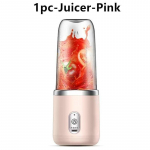 Kaasaskantav elektriline mahlapressi tassi komplekt - 400 ml USB Blender Puuviljamahlapress - juhtmevaba taaslaetav 1pc roosa