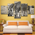 ArtSailing 5-osaline l&otilde;uendimaal Aafrika loomade sebrapildid seinakunst Kodukaunistus elutoa HD-printidega plakat 20x35cm*2 20x45cm*2 20x55cm*1