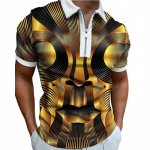 Casual Lapel T-s&auml;rk Noorte meeste mood T&otilde;mblukuga T-s&auml;rk L&uuml;hikeste varrukatega T-s&auml;rk Meeste 3D Orange Veins Print T-s&auml;rk XS must