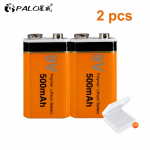 2 tk 9 V laetav liitium-liitiumioon aku 6F22 9 V Ni-MH Ni MH aku RC helikopteri mudeli mikrofoni multimeetri m&auml;nguasi