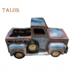 Vintage talumaja veoauto sisekujundus Lilletaim Mahlane potiistutaja vaiguhoidik Roostes maal&auml;hedane talukorjelaua kaunistus s&uuml;nnip&auml;evakingitus sinine