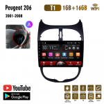 2+32GB autoraadio Peugeot 206 206CC 206SW jaoks 2000-2016 Citroen C2 2004-2008 Player Android Carplay WIFI GPS Navigation Stereo 2din 1+16GB,A