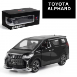 1:24 m&otilde;&otilde;tkavaga Toyota Alphard MPV automudel sulamist auto survevalatud m&auml;nguasja auto mudel, t&otilde;mmake tagasi Laste m&auml;nguasi kollektsion&auml;&auml;rid skaala mudel auto 20.3x9x7.5cm must
